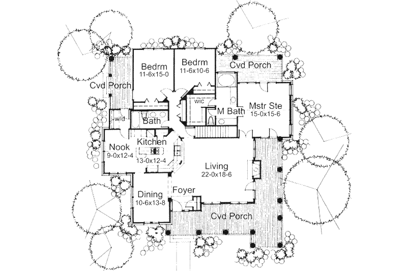 Architectural House Design - Floor Plan - Main Floor for Country House Plan #120-147 - 3 bed, 2 bath