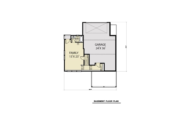 Architectural House Design - Floor Plan - Lower Floor for Contemporary House Plan #1070-62 - 3 bed, 3.5 bath