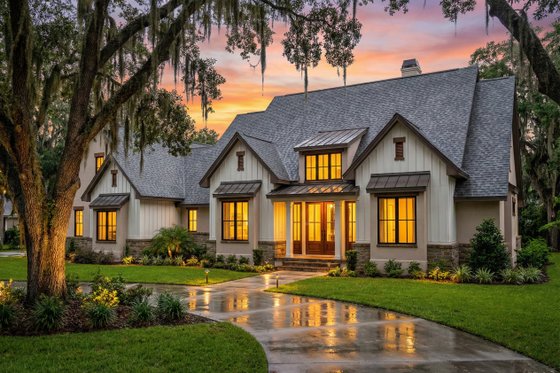 Exterior - Front Elevation 9 for Farmhouse House Plan #120-297 - 4 bed, 3.5 bath