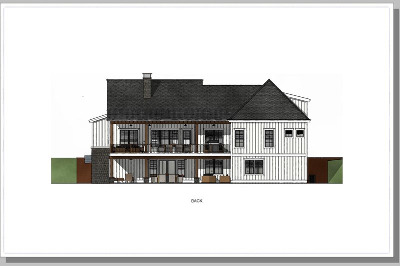 House Plan Design - Exterior - Rear Elevation 2 for Farmhouse House Plan #1069-28 - 3 bed, 2.5 bath