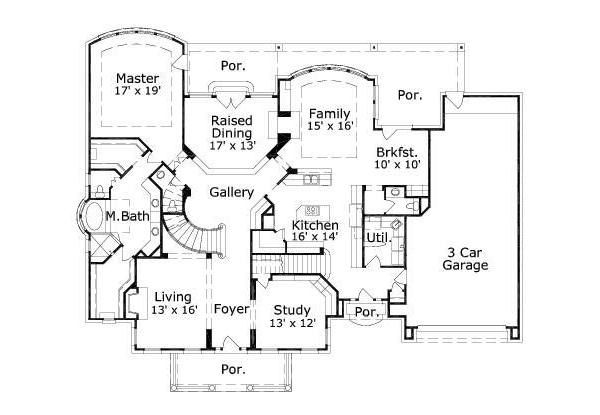 Colonial Floor Plan - Main Floor Plan #411-270