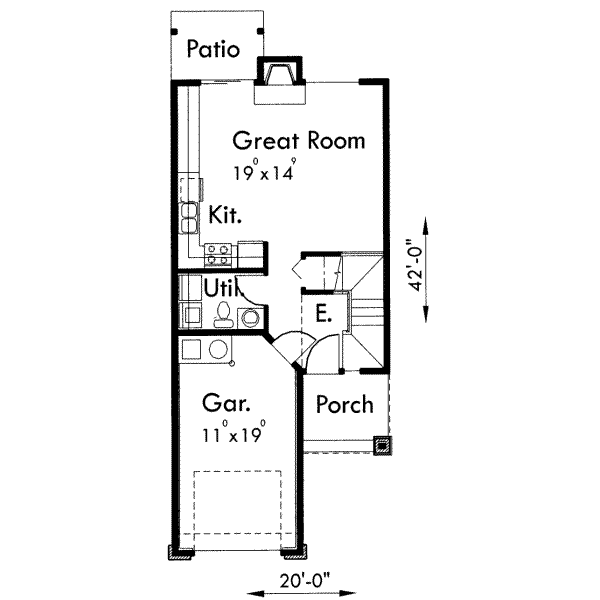 European Floor Plan - Main Floor Plan #303-356