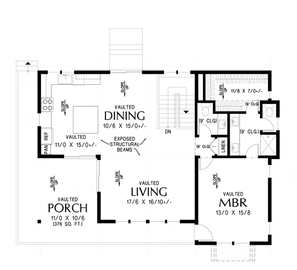 Contemporary Floor Plan - Main Floor Plan #48-1176