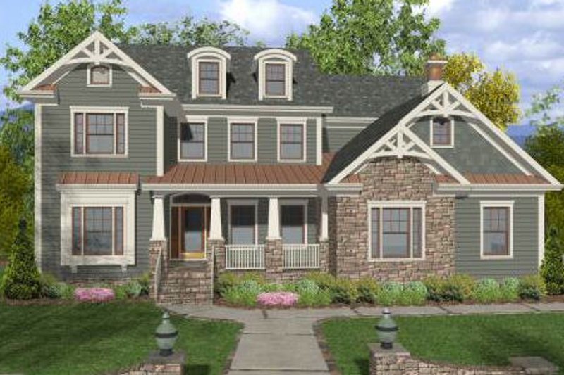 House Plan Design - Craftsman Exterior - Front Elevation Plan #56-563