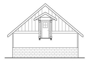 Exterior - Rear Elevation for Traditional House Plan #124-639, 0 bath