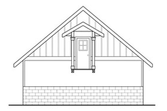 Exterior - Rear Elevation for Traditional House Plan #124-639, 0 bath
