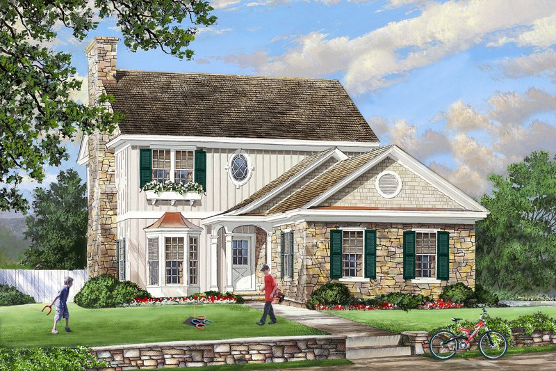 House Plan Design - Country style home, elevation