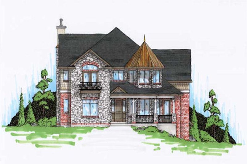 Architectural House Design - Victorian Exterior - Front Elevation Plan #5-420