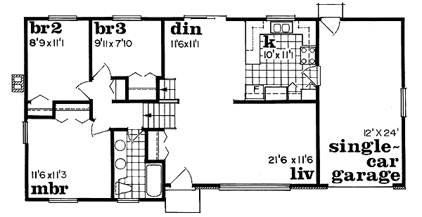 Traditional Floor Plan - Main Floor Plan #47-112