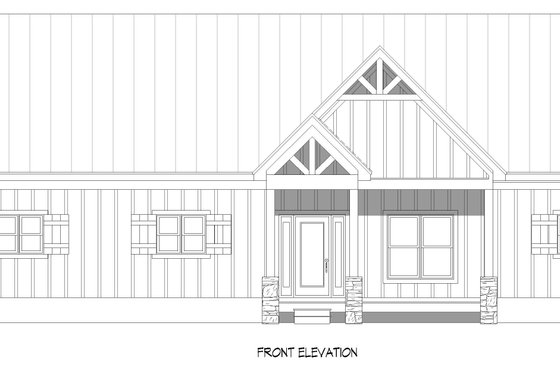 Exterior - Front Elevation 5 for Barndominium House Plan #932-1421 - 3 bed, 2 bath