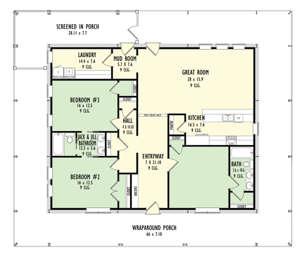 Cabin Floor Plan - Main Floor Plan #1092-1