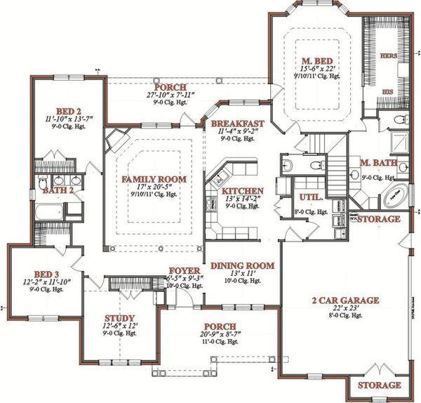 Traditional Floor Plan - Main Floor Plan #63-196