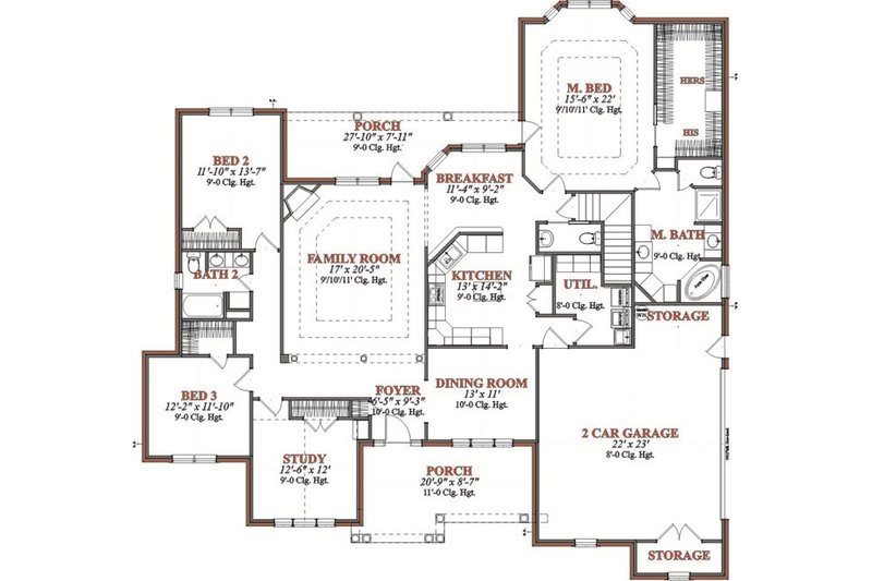 Traditional Style House Plan - 3 Beds 2.5 Baths 2667 Sq/Ft Plan #63-196 ...