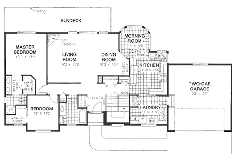 House Plan Design - Floor Plan - Main Floor for Traditional House Plan #18-9119 - 2 bed, 2 bath