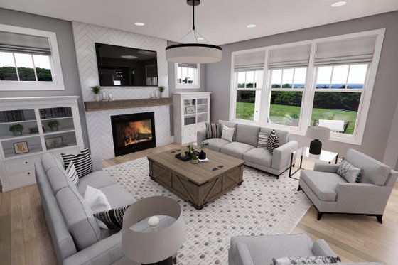 Interior - Family Room 3 for Traditional House Plan #51-1257 - 3 bed, 3.5 bath