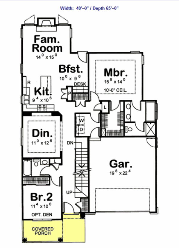 Craftsman Floor Plan - Main Floor Plan #20-1235