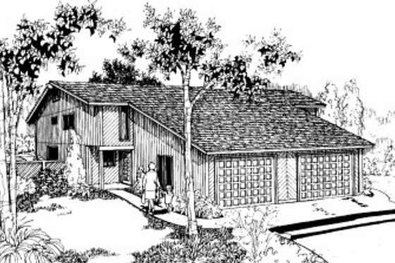 Exterior - Front Elevation for Modern House Plan #303-229 - 2 bed, 1.5 bath