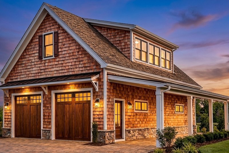 House Blueprint - Exterior - Front Elevation 3 for Country House Plan #932-1404 - 1 bed, 1 bath