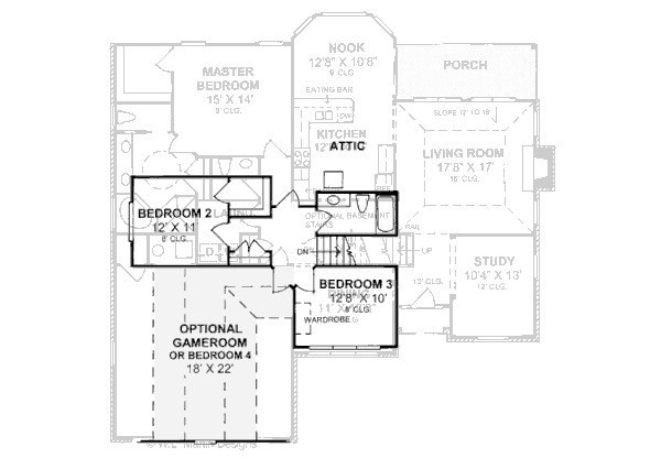Home Plan - Traditional Floor Plan - Upper Floor Plan #20-383