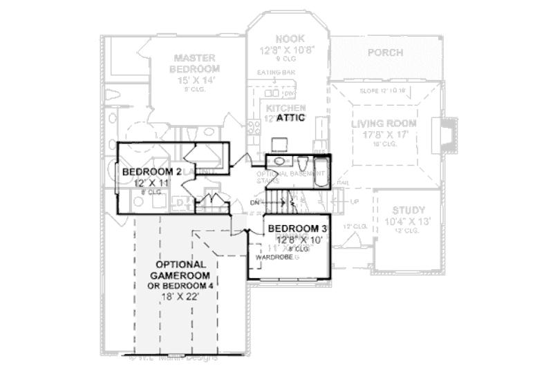 Home Plan - Floor Plan - Upper Floor for Traditional House Plan #20-383 - 3 bed, 2.5 bath
