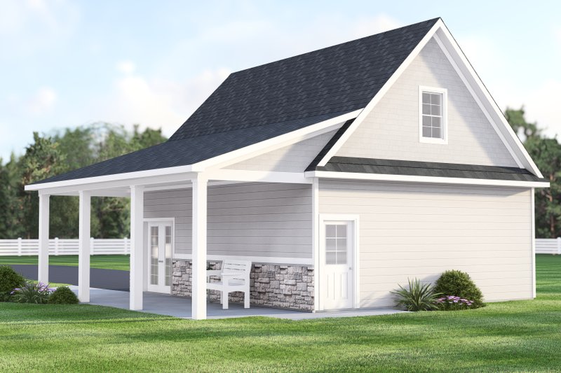 House Blueprint - Exterior - Rear Elevation for Country House Plan #1064-240, 0.5 bath