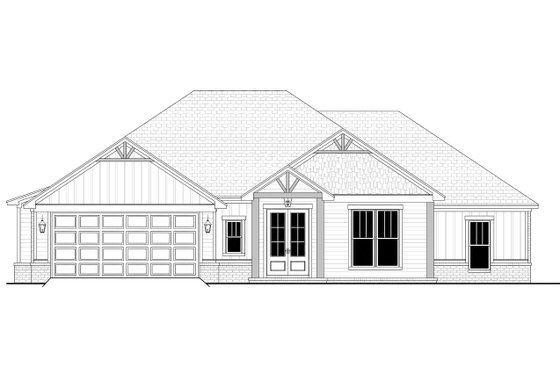 Exterior - Front Elevation 3 for Ranch House Plan #430-301 - 4 bed, 2.5 bath