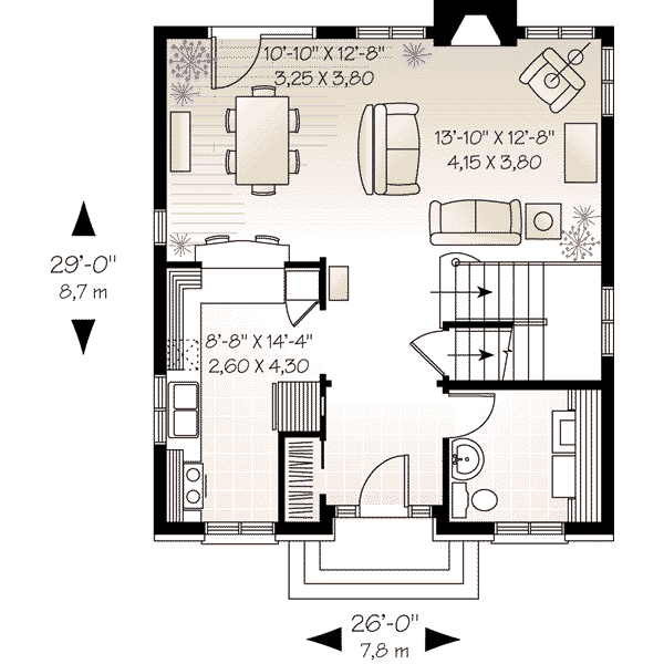 European Floor Plan - Main Floor Plan #23-548