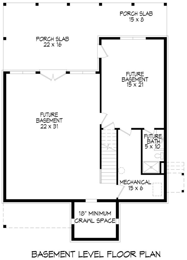 Country Floor Plan - Lower Floor Plan #932-1197