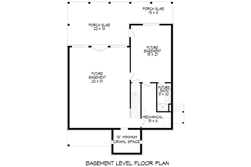 Home Plan - Floor Plan - Lower Floor for Country House Plan #932-1197 - 3 bed, 3 bath