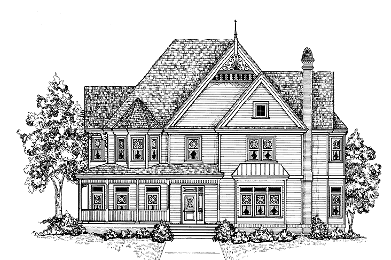 Dream House Plan - Victorian Exterior - Front Elevation Plan #1047-22
