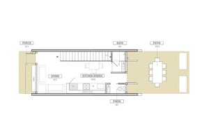 Floor Plan - Main Floor for Modern House Plan #469-2 - 2 bed, 1.5 bath