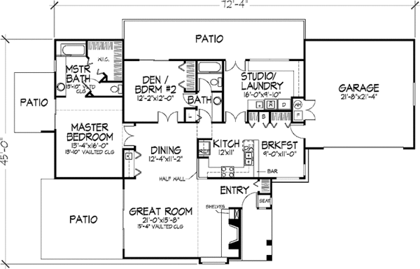Architectural House Design - Classical Floor Plan - Main Floor Plan #320-559