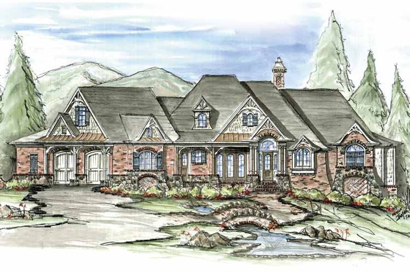 Architectural House Design - Exterior - Front Elevation 14 for Craftsman House Plan #54-245 - 3 bed, 2.5 bath