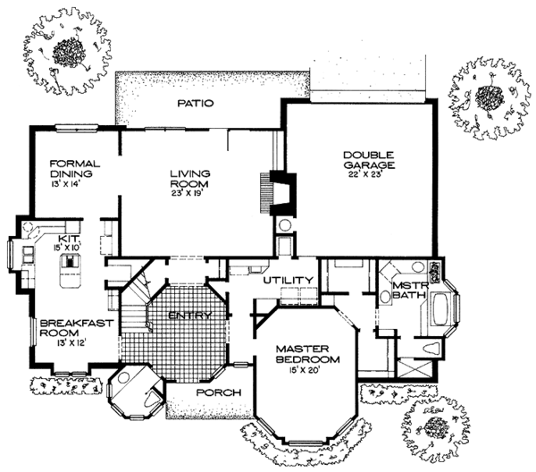 Architectural House Design - Victorian Floor Plan - Main Floor Plan #310-1067