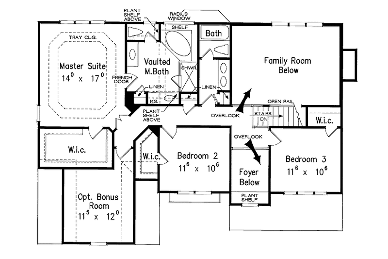 Dream House Plan - Floor Plan - Upper Floor for Colonial House Plan #927-355 - 4 bed, 3 bath
