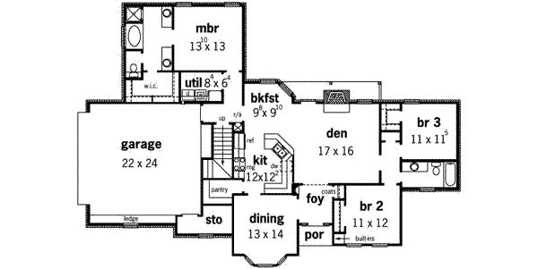 European Floor Plan - Main Floor Plan #16-276