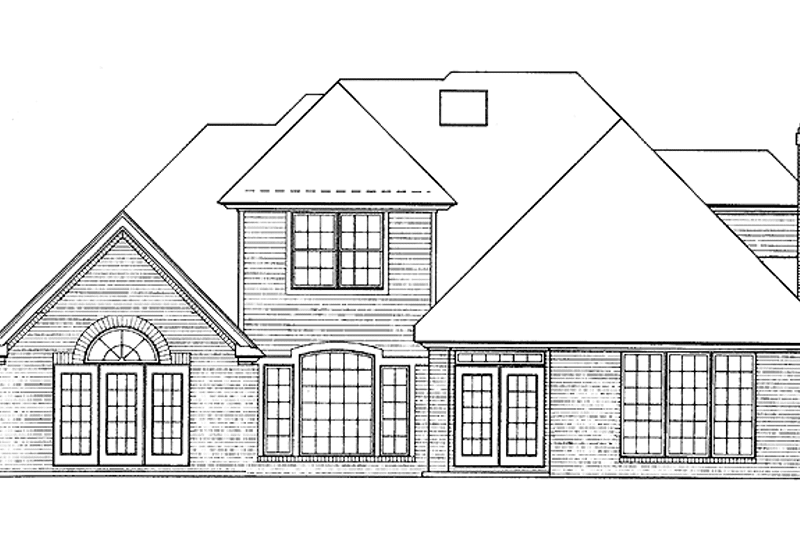 Dream House Plan - Exterior - Rear Elevation for Traditional House Plan #310-1050 - 4 bed, 3.5 bath