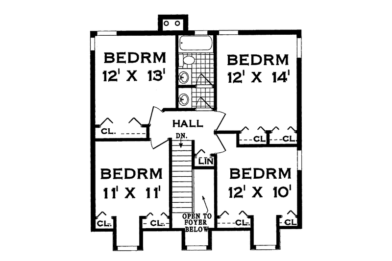 Dream House Plan - Floor Plan - Upper Floor for Farmhouse House Plan #3-254 - 5 bed, 2.5 bath