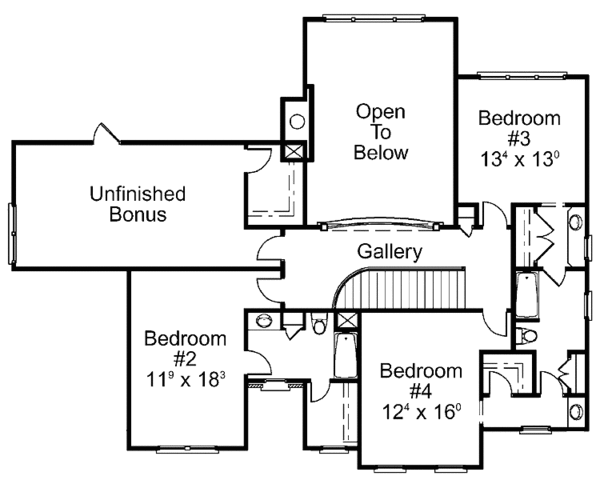 Home Plan - Country Floor Plan - Upper Floor Plan #429-413