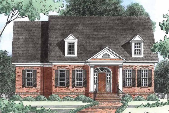 Exterior - Front Elevation 3 for Classical House Plan #1054-7 - 3 bed, 2.5 bath