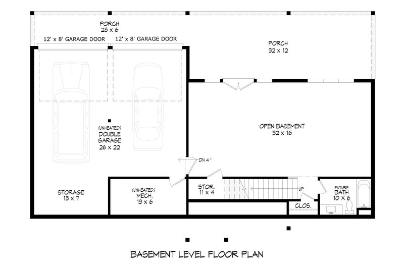 House Plan Design - Floor Plan - Lower Floor for Barndominium House Plan #932-1421 - 3 bed, 2 bath