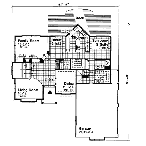 Traditional Floor Plan - Main Floor Plan #50-180