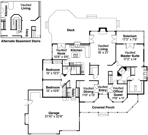 House Plan Design - Ranch Floor Plan - Main Floor Plan #124-413