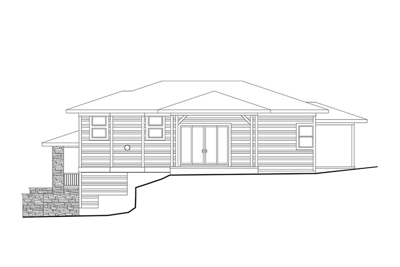 House Blueprint - Exterior - Other Elevation 2 for Prairie House Plan #124-1424 - 4 bed, 3.5 bath