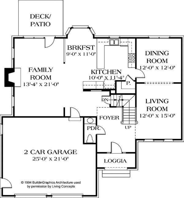 Home Plan - Traditional Floor Plan - Main Floor Plan #453-513