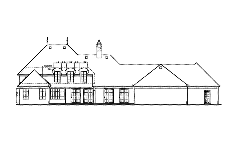 Home Plan - Exterior - Rear Elevation for Country House Plan #15-348 - 3 bed, 4.5 bath