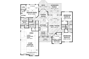 Floor Plan - Main Floor for Craftsman House Plan #56-685 - 3 bed, 2.5 bath