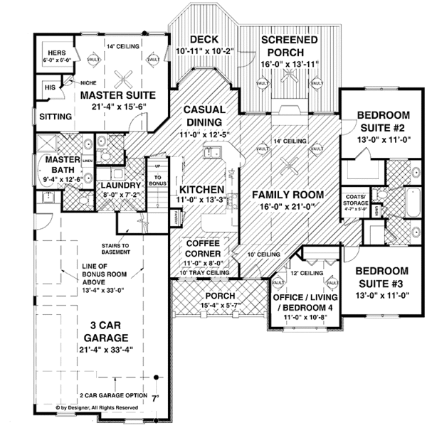 House Plan Design - Craftsman Floor Plan - Main Floor Plan #56-685
