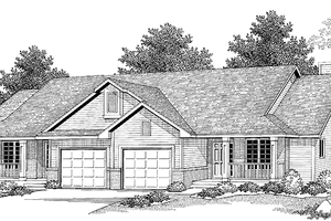 Country Exterior - Front Elevation Plan #70-1387