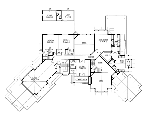 House Plan Design - Craftsman Floor Plan - Upper Floor Plan #132-520